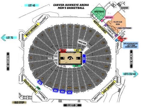 carver hawkeye arena outside|map of carver hawkeye arena.